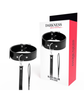 DARKNESS - COLLAR DE POSTURA CON CADENA LEATHER