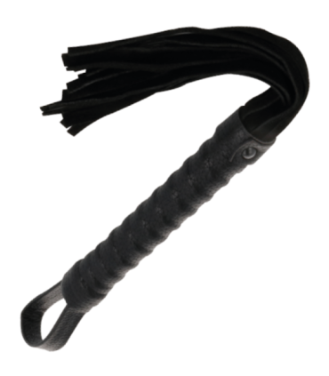 DARKNESS - LÁTIGO BONDAGE NEGRO CON MANGO DE PIEL