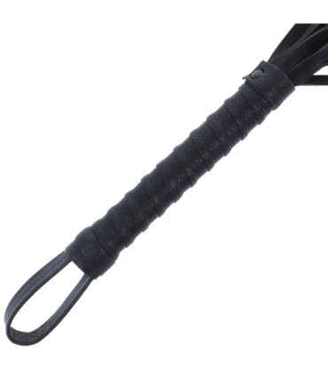 DARKNESS - LÁTIGO BONDAGE NEGRO CON MANGO DE PIEL