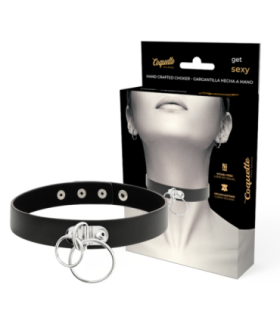 COQUETTE CHIC DESIRE - CHOKER CUERO VEGANO DOBLE ANILLA