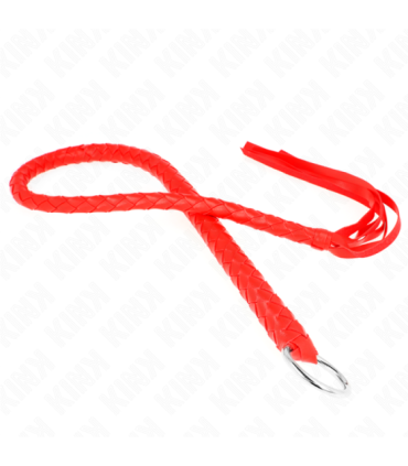 KINK - LÁTIGO DE SERPIENTE CON ANILLO DE MANO ROJO 65 CM