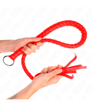 KINK - LÁTIGO DE SERPIENTE CON ANILLO DE MANO ROJO 65 CM