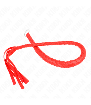 KINK - LÁTIGO DE SERPIENTE CON ANILLO DE MANO ROJO 65 CM