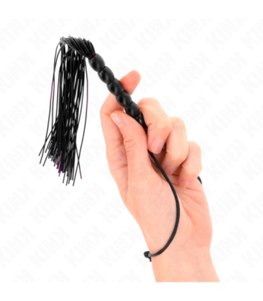 KINK - MINI LÁTIGO DE SILICONA CON AGARRE 6 BOLAS NEGRO 26 CM