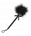 KINK - MASAJEADOR DE CUERDA DE NAILON CON PLUMAS PARA COSQUILLAS Y LAZO NEGRO 25 CM