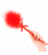 KINK - MASAJEADOR DE CUERDA DE NAILON CON PLUMAS PARA COSQUILLAS Y LAZO ROJO 25 CM