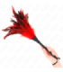 KINK - PLUMAS DE POLLO PARA COSQUILLAS CON FORMA CUERNO DE CRIADA ROJO 36 CM