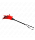 KINK - PLUMAS DE POLLO PARA COSQUILLAS CON FORMA CUERNO DE CRIADA ROJO 36 CM