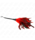 KINK - PLUMAS DE POLLO PARA COSQUILLAS CON FORMA CUERNO DE CRIADA ROJO 36 CM