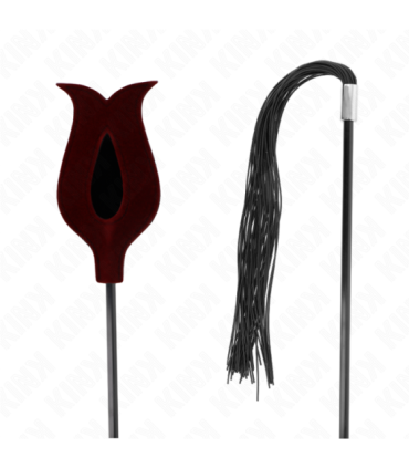 KINK - LÁTIGO DE BORLA DE SILICONA CON FORMA DE ROSA 45 CM