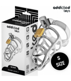 ADDICTED TOYS LOCKED - SILVER LOCK JAULA PARA PENE DE METAL TALLA S
