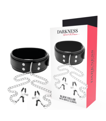 DARKNESS - COLLAR CON PINZAS PARA PEZONES NEGRO