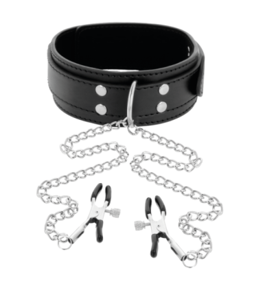 DARKNESS - COLLAR CON PINZAS PARA PEZONES NEGRO