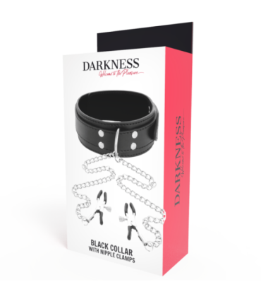 DARKNESS - COLLAR CON PINZAS PARA PEZONES NEGRO