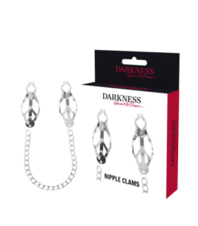 DARKNESS - ABRAZADERA PEZONES METAL CON CADENA