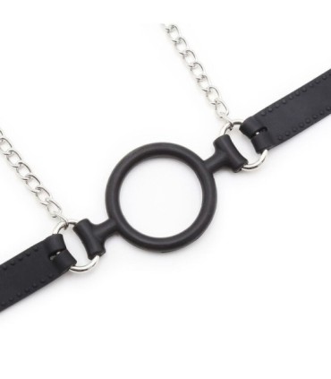OHMAMA FETISH - MORDAZA DE ANILLA CON CADENAS Y PINZAS PEZONES