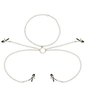 OHMAMA FETISH - 4 PINZAS PEZONES CON COLLAR DE CADENAS