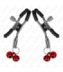 KINK - PINZAS PARA PEZONES CON DOBLE CAMPANILLA ROJO 6 CM
