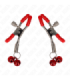 KINK - PINZAS PARA PEZONES ROJAS CON DOBLE CAMPANILLA ROJO 6 CM