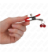 KINK - PINZAS PARA PEZONES ROJAS CON DOBLE CAMPANILLA ROJO 6 CM