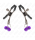 KINK - PINZAS PARA PEZONES CON DOBLE CAMPANILLA VIOLETA 6 CM