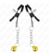 KINK - PINZAS PARA PEZONES CON COLGANTE DE CASCABEL DORADO 6 CM