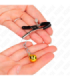 KINK - PINZAS PARA PEZONES CON COLGANTE DE CASCABEL DORADO 6 CM