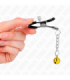 KINK - PINZAS PARA PEZONES CON COLGANTE DE CASCABEL DORADO 6 CM