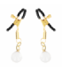 KINK - PINZAS PARA PEZONES DORADAS CON COLGANTE DE VIDRIO 6 CM