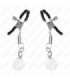 KINK - PINZAS PARA PEZONES PLATEADAS CON COLGANTE DE VIDRIO 6 CM