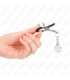 KINK - PINZAS PARA PEZONES PLATEADAS CON COLGANTE DE VIDRIO 6 CM