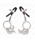 KINK - PINZAS PARA PEZONES CON ARO Y PEQUEÑAS CADENAS PLATEADO 6 CM