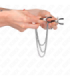 KINK - PINZAS PARA PEZONES CON TRIPLE CADENA PLATEADO 20/23/28 CM
