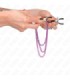 KINK - PINZAS PARA PEZONES CON TRIPLE CADENA VIOLETA 20/23/28 CM