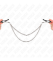 KINK - PINZAS PARA PEZONES CON DOBLE CADENA GRUESA PLATEADO 20/23 CM