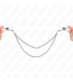 KINK - PINZAS PARA PEZONES CON DOBLE CADENA FINA PLATEADO 20/23 CM