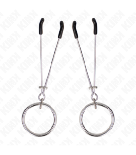 KINK - PINZAS PARA PEZONES FINA CON ARO PLATEADO 7 CM