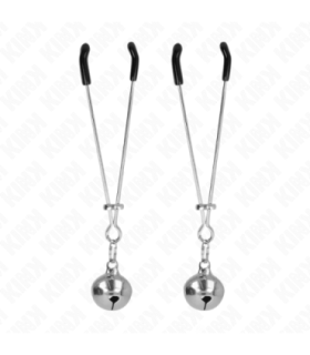 KINK - PINZAS PARA PEZONES FINA CON CASCABEL PLATEADO 7 CM