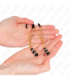 KINK - PINZAS PARA PEZONES DORADA FINA CON TRIPLE BOLA DE VIDRIO NEGRO 7 CM