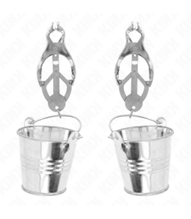KINK - PINZAS PARA PEZONES ESTILO JAPONÉS CON CUBOS PLATEADO