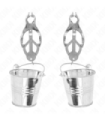 KINK - PINZAS PARA PEZONES ESTILO JAPONÉS CON CUBOS PLATEADO