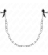 KINK - PINZAS PARA PEZONES PLANAS NEGRO CON CADENA PLATEADO 34 CM