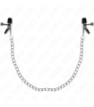 KINK - PINZAS PARA PEZONES PLANAS NEGRO CON CADENA PLATEADO 34 CM