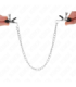 KINK - PINZAS PARA PEZONES PLANAS NEGRO CON CADENA PLATEADO 34 CM