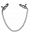 KINK - PINZAS PARA PEZONES PLANAS NEGRO CON CADENA NEGRO 30 CM