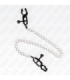 KINK - PINZAS PARA PEZONES PLANAS NEGRO CON CADENA PLATEADO 30 CM