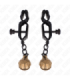 KINK - PINZAS PARA PEZONES PLANAS NEGRO CON CASCABEL 7 CM