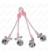 KINK - PINZAS PARA PEZONES LUMINOSAS FORMA CALABERA CON CASCABEL SONORO AJUSTABLE ROSA / PLATEADO