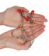 KINK - PINZAS PARA PEZONES Y CLÍTORIS ROJAS CON CASCABEL DORADO Y CADENA 30 CM
