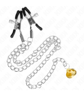 KINK - PINZAS PARA PEZONES CON CAMPANA CASCABEL DORADO Y CADENA 30 CM